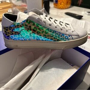 NIB P448 Women's Sneakers SIZE 38. Iridescent leopard 🐆